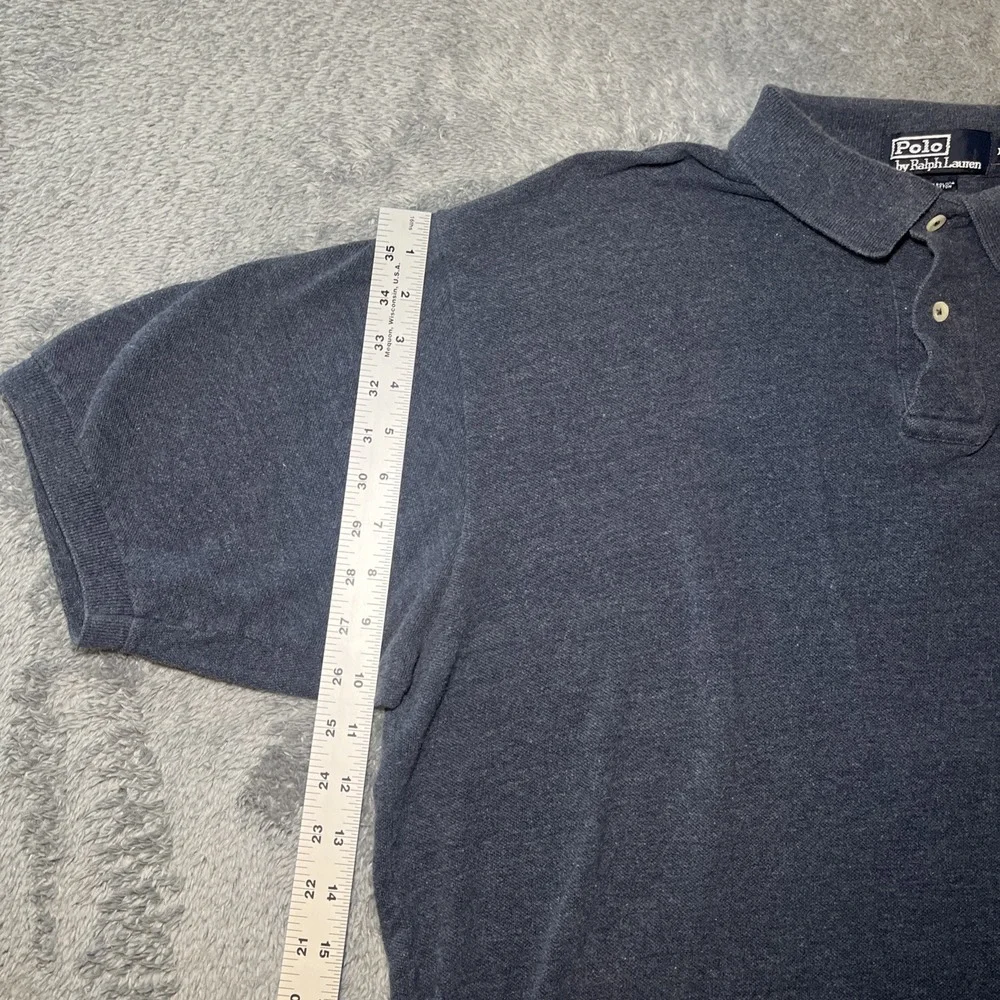 VTG Polo By Ralph Lauren Men's SZ XL Navy/Grey Short Sleeve Shirt Red Pony